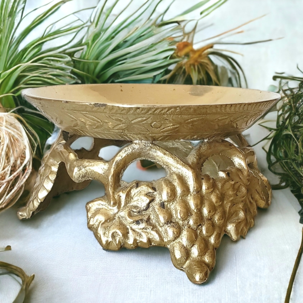 Petite Brass Display Stand, Grapes on Vine